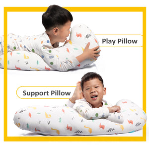 BYRIVER Kid's Sleep Pillow, Toddler Hugging Pillow for Sleeping, Washable Cotton Pillow Cover
