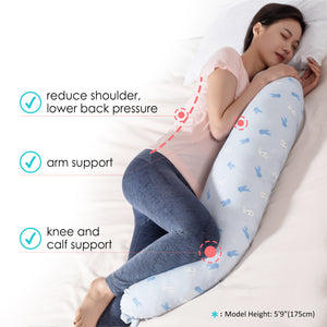 BYRIVER Pregnancy Pillow for Sleeping, Side Sleeper Body Pillow for Men Women, Washable Pillow Cover